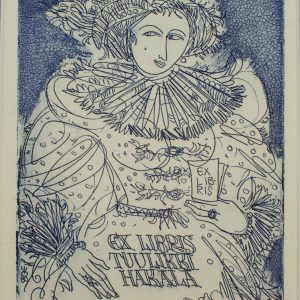 Evald Okas (1915-2011) exlibris-graafika Tuulikki Hakala,1980a