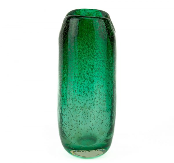 Rohelisest klaasist vaas, signeeritud Peeter Rudaš 1980a