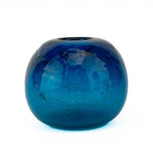 Ümmargune klaasist sinine vaas