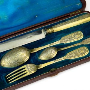 Söögiriistade komplekt EGOIST, 84 hõbe 1877 Moskva