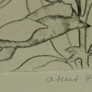 Olga Terri (1916-2011) graafika Varjud ajas,6/30 söövitus metsotinto 1974a