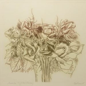 Õnne/Õnneleid-Astrid Eelma (1934-2006) graafika Roosid,pehmelakk 1975a