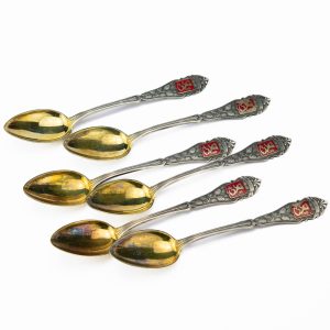 Soome teelusikad 6tk - 813 hõbe emailiga