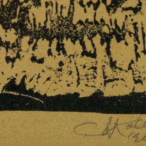 Ernst Kollom (1908-1974)graafika Lõuna Eesti maastik 1963a,linoolplaat Ernst Kollom (1908-1974)graafika Lõuna Eesti maastik 1963a,linoolplaat