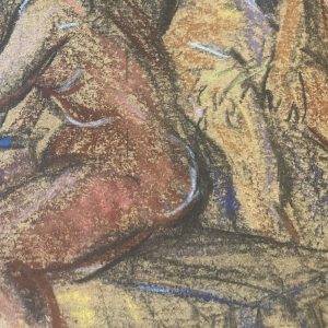 Hugo Mitt (1926-1998) pastell Naised saunas pesemas,1993 Hugo Mitt (1926-1998) pastell Naised saunas pesemas,1993