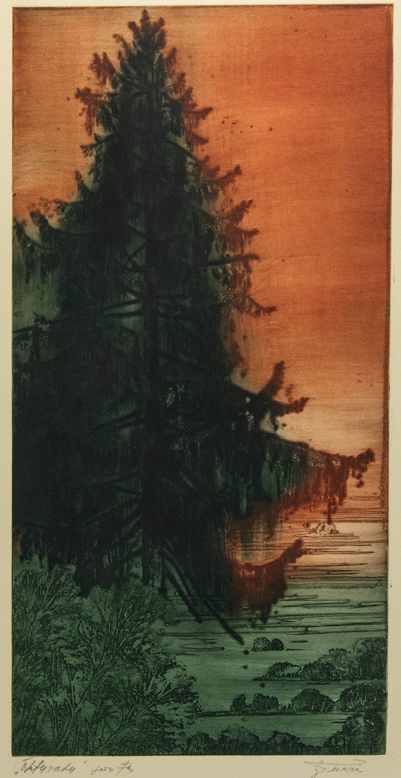 Gita Teearu (1934-2025) graafika Õhturahu,söövitus Gita Teearu (1934-2025) graafika Õhturahu,söövitus