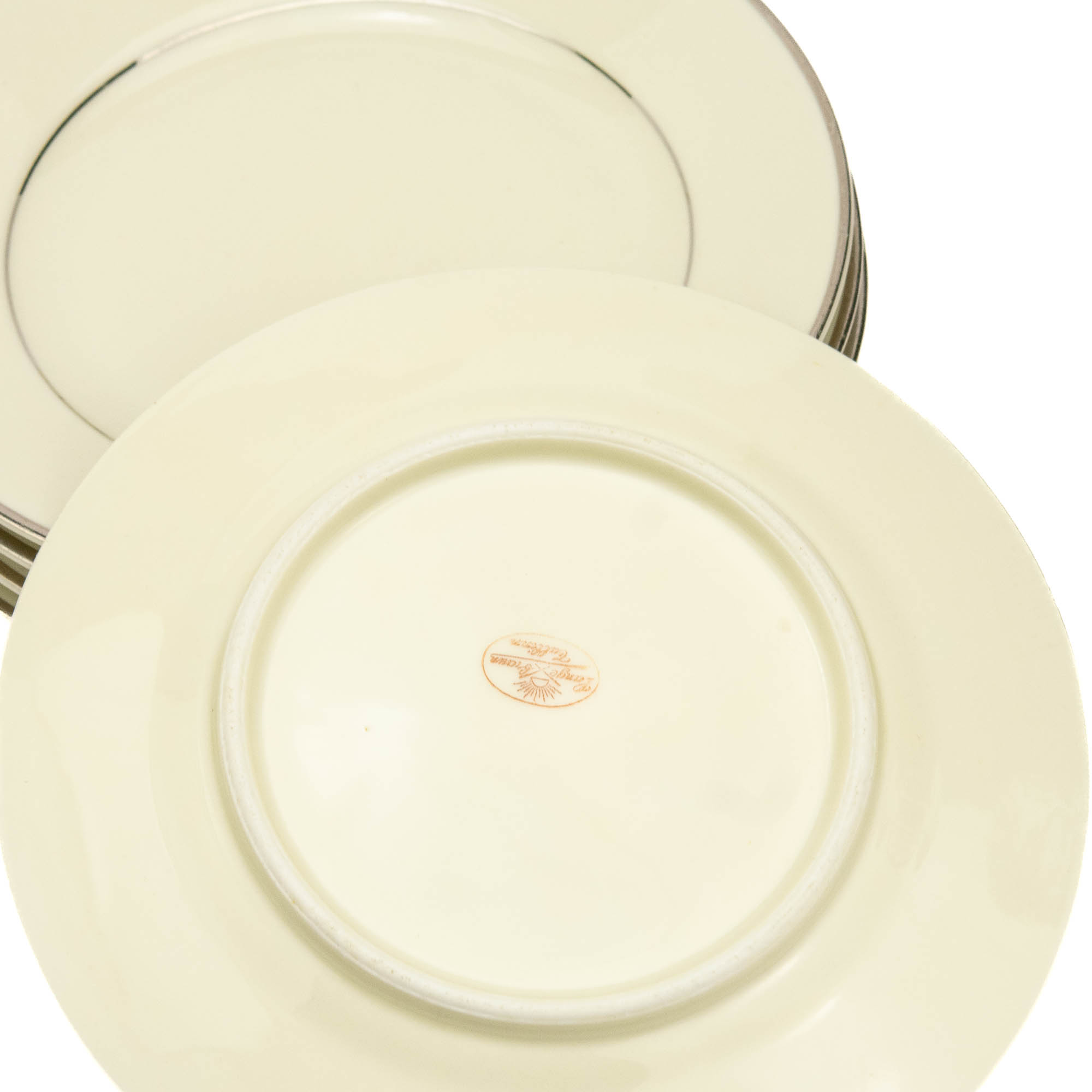 Langebrauni hõbeda dekooriga portselanist koogitaldrikud 5 tk