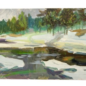 Väino Paris (1921-2001)õlimaal Lumi sulab 1983a