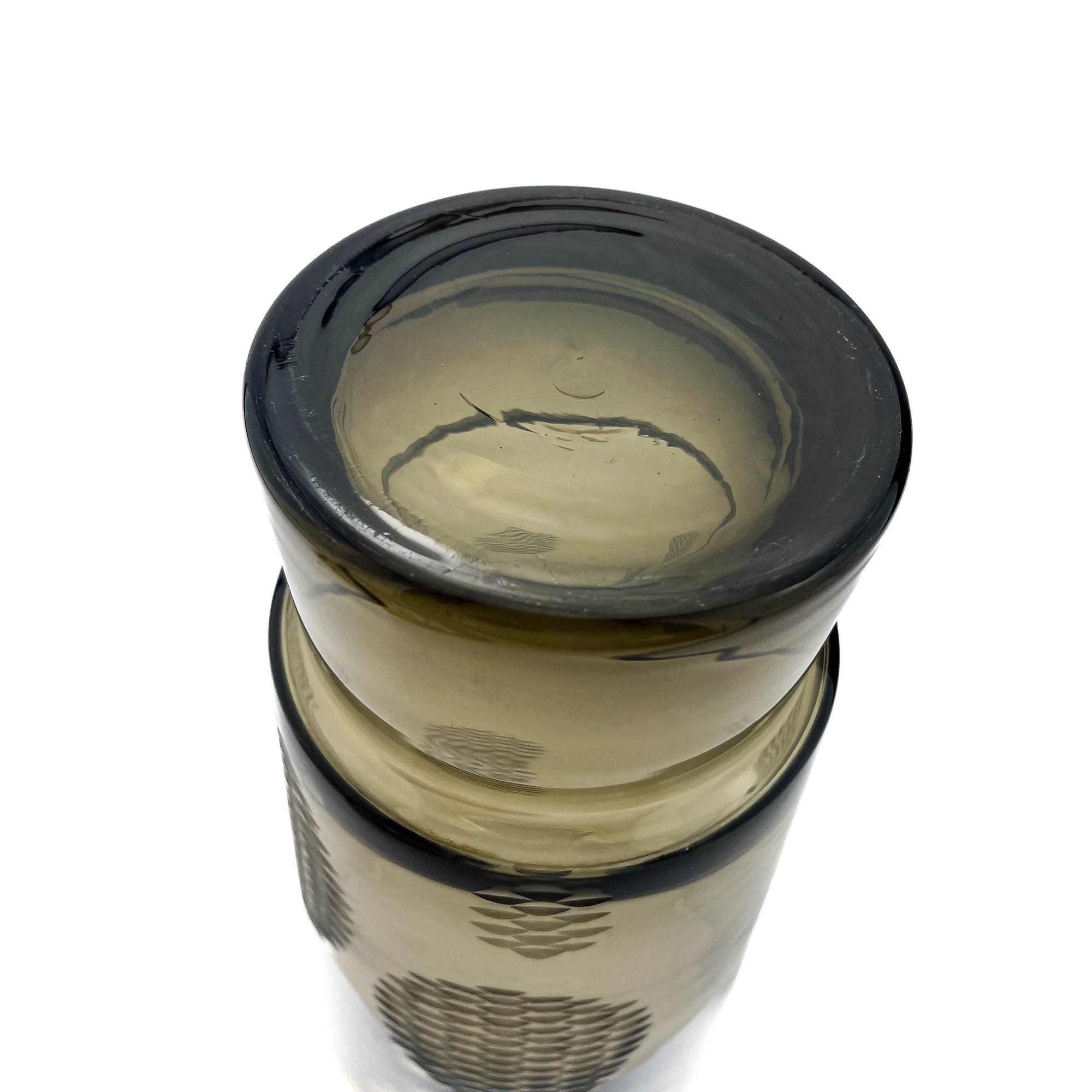 Tarbeklaasi suitsuklaasist suur vaas LYA,Helga Kõrge