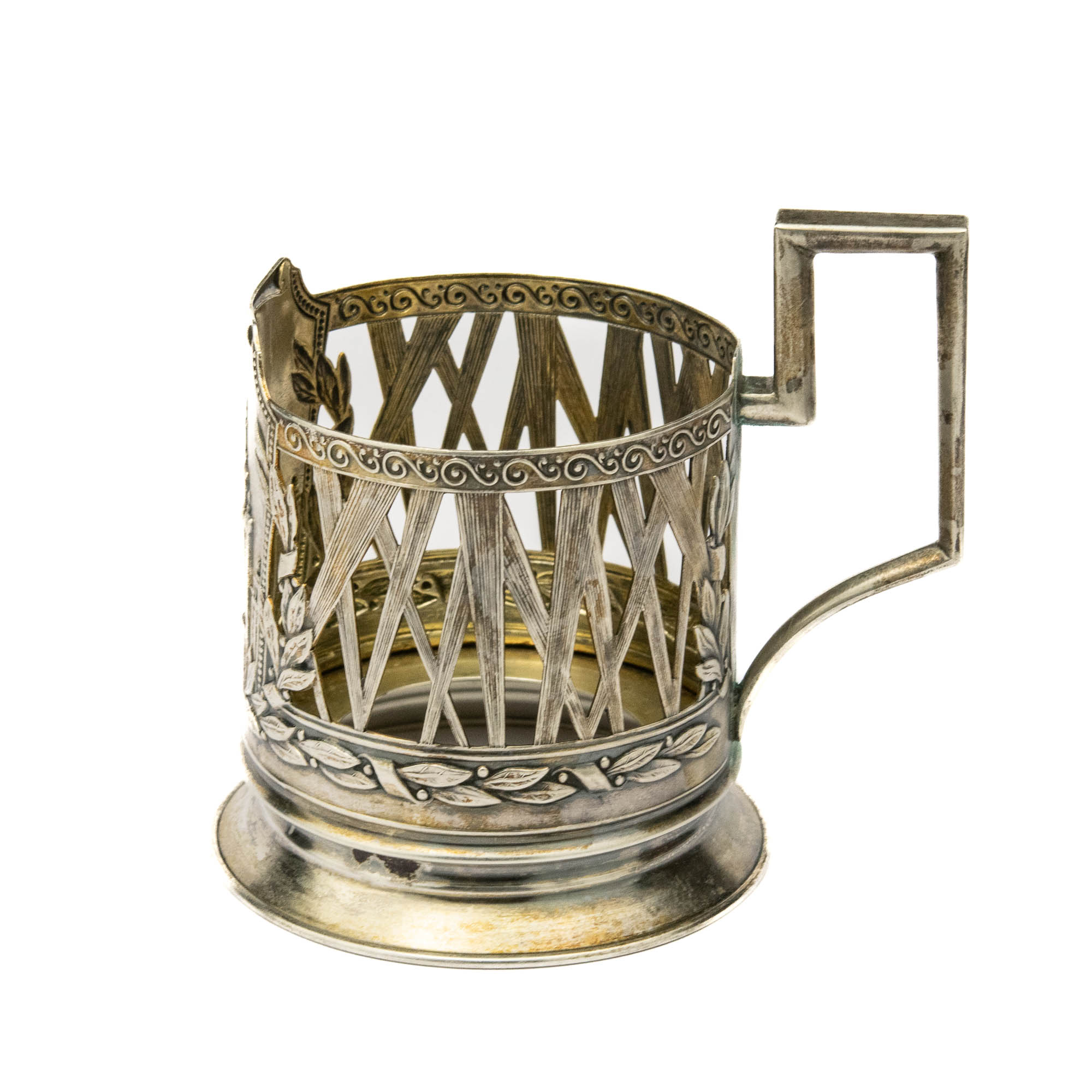 Teeklaasi alus, 875 hõbe