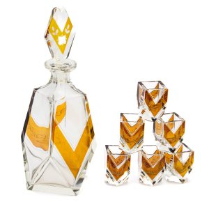 Art-deco kristallist karahvin ja 6 pitsi Art-deco kristallist karahvin ja 6 pitsi