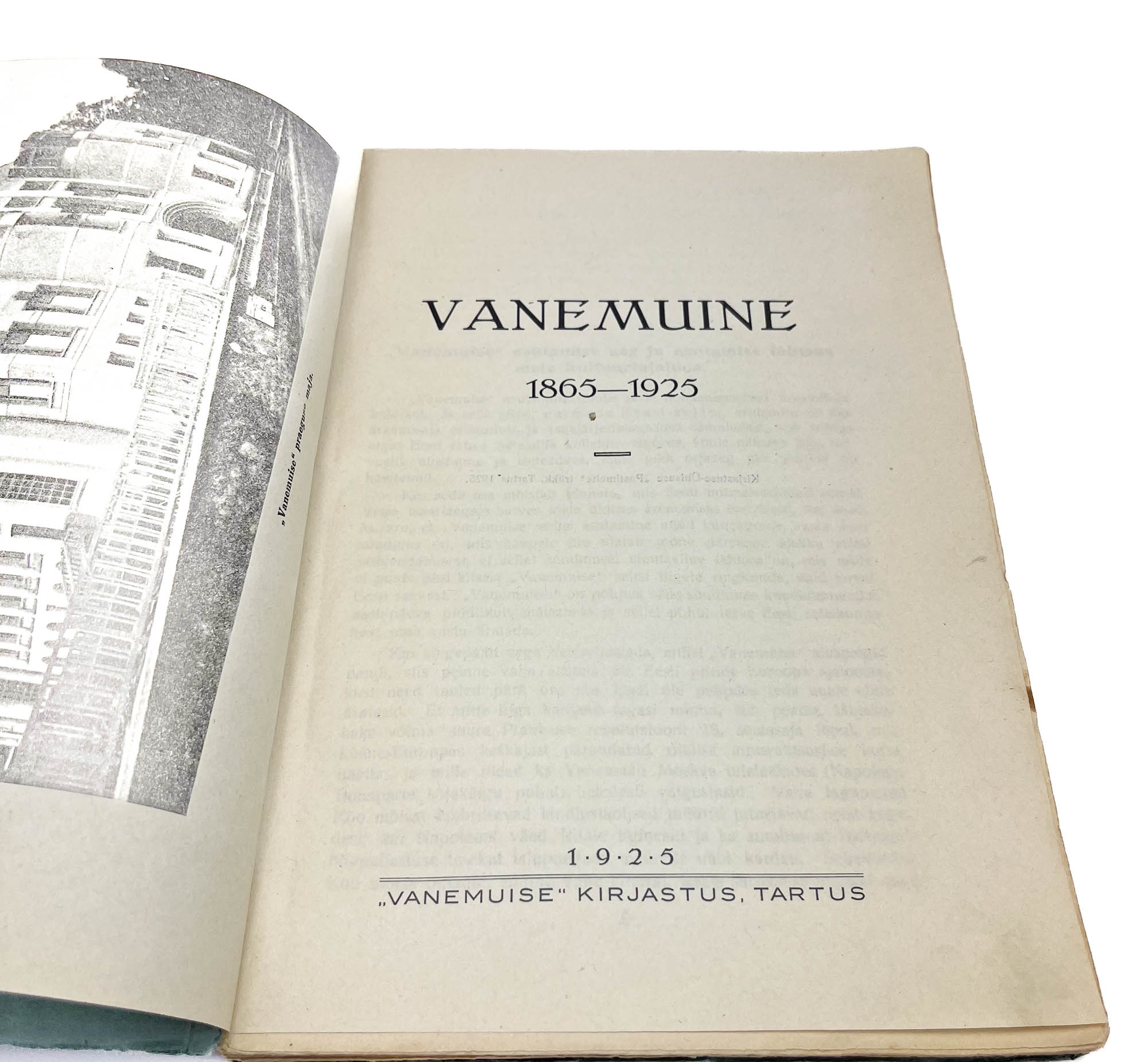 EW aegne raamat-Vanemuine 1865-1925,Vanemuine kirjastus Tartu 1925a