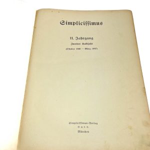 Antiikne saksakeelne satiiriline nädalaleht-Simplicissimus okt.1906-märts 1907,Albert Langen