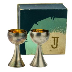 JT hõbepokaalid 2tk karbis, 875 hõbe BRONEERITUD