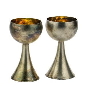 JT hõbepokaalid 2tk karbis, 875 hõbe BRONEERITUD