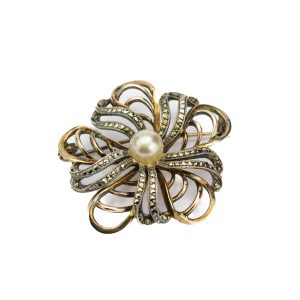 Pross pärli ja markasiitidega, 835 hõbe