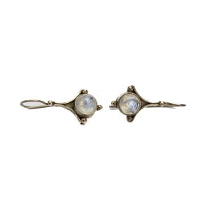 Kõrvarõngad kuukiviga, proovita hõbe