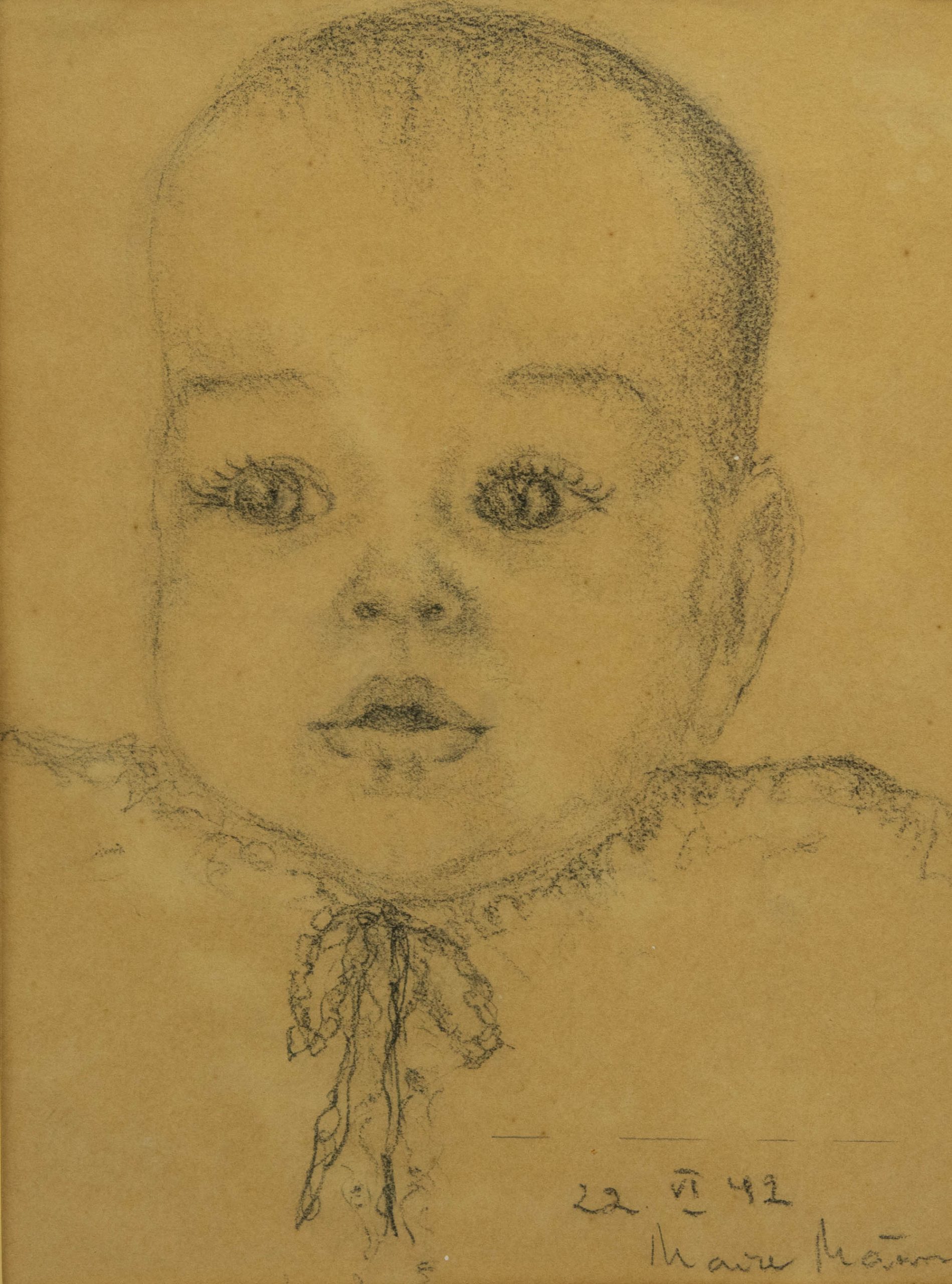 Maire Männik (1922-2003) joonistus Lapse portree,22.VI.42