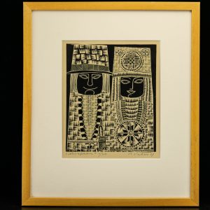 Renaldo Veeber (1937-2010) graafika Noorpaar,linoollõige 1/30 1964a