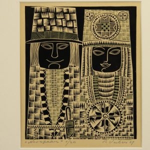 Renaldo Veeber (1937-2010) graafika Noorpaar,linoollõige 1/30 1964a