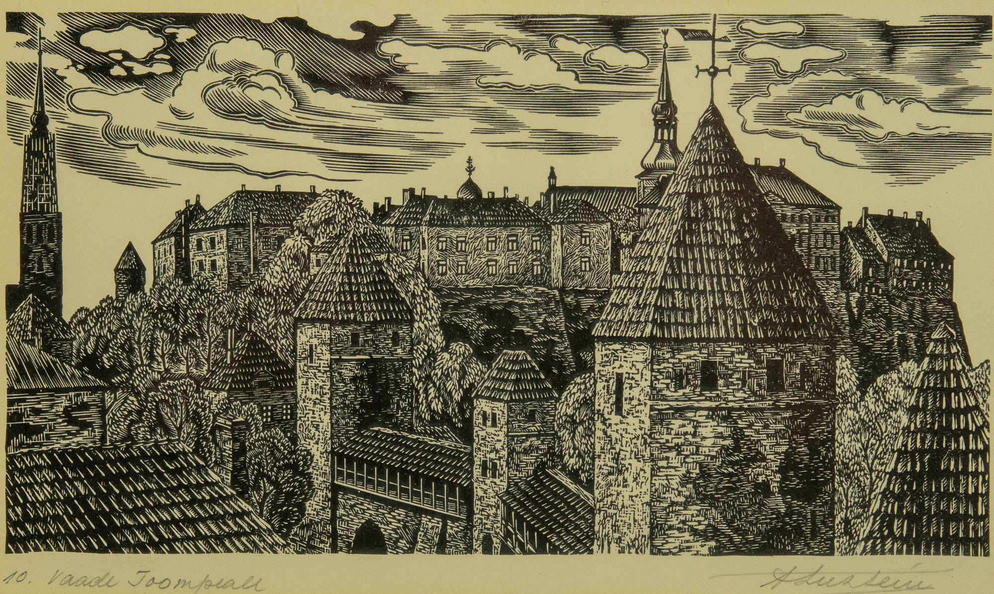 Paul Luhthein (1909-2007)graafika Vaade Toompeale,10