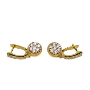 Kõrvarõngad, kuld briljantidega - tootel sertifikaat BRONEERITUD Kõrvarõngad, kuld briljantidega - tootel sertifikaat BRONEERITUD