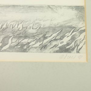 Olga Terri (1916-2011) graafika Linnud 1991a Olga Terri (1916-2011) graafika Linnud 1991a