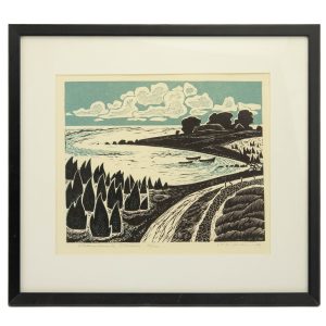 Ilmar Torn (1921-1999) graafika Läänemaastik,linool 94/100 1968a