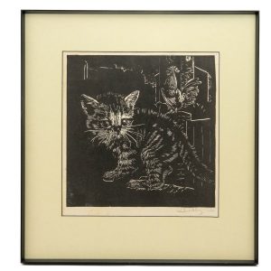 Aleksander Mildeberg (1902-1977) graafika Kass ja kukk,1960