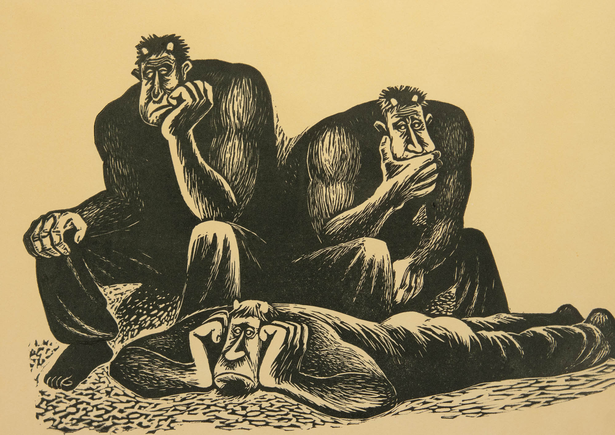 Maret Kernumees (1934-1997)graafika Vanapaganad mõtlevad,linool 150/175 1968a