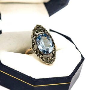 EW sõrmus, 585 kuld sünt. spinell ja markasiidid - tootel sertifikaat