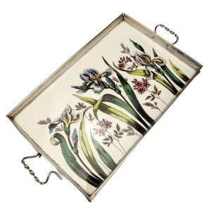 Juugend portselanist kandik metallist raamiga Iirised,Max Dannhorm Saksa