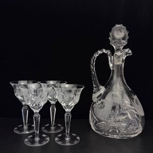 EW aegne kristallist karahvin ja 4 veinipokaali