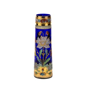 Artdeco klaasvaas käsimaalinguga