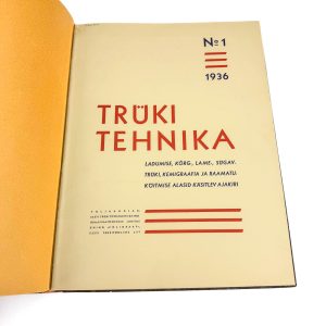 EW köidetud ajakiri-Trükitehnika I aastakäik nr 1-5 1936a EW köidetud ajakiri-Trükitehnika I aastakäik nr 1-5 1936a