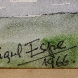 Nigul Espe (1907-1970) akvarell Maja järve ääres,1966a Nigul Espe (1907-1970) akvarell Maja järve ääres,1966a