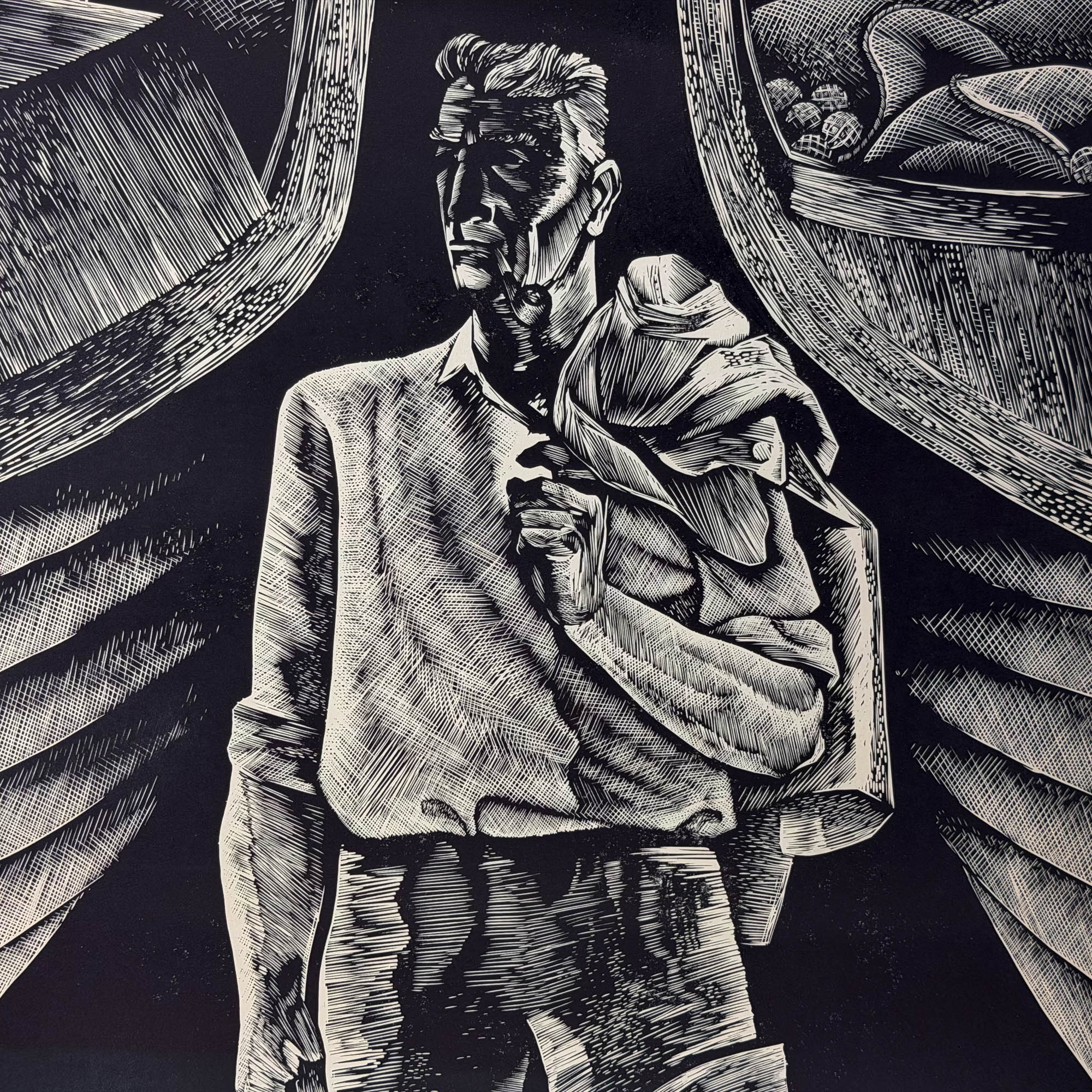 Henno Arrak (1930-2017)graafika Kalur, linoollõige 3/25 1969a Henno Arrak (1930-2017)graafika Kalur, linoollõige 3/25 1969a