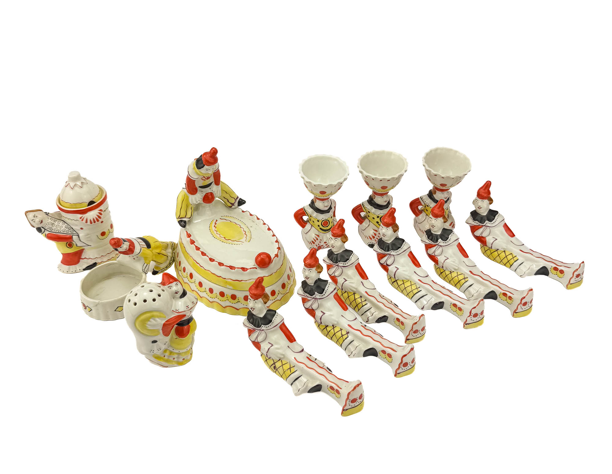Portselanist lauakomplekt Klounid-Kлоунада,13 eset Baranovka 1950-60a Portselanist lauakomplekt Klounid-Kлоунада,13 eset Baranovka 1950-60a